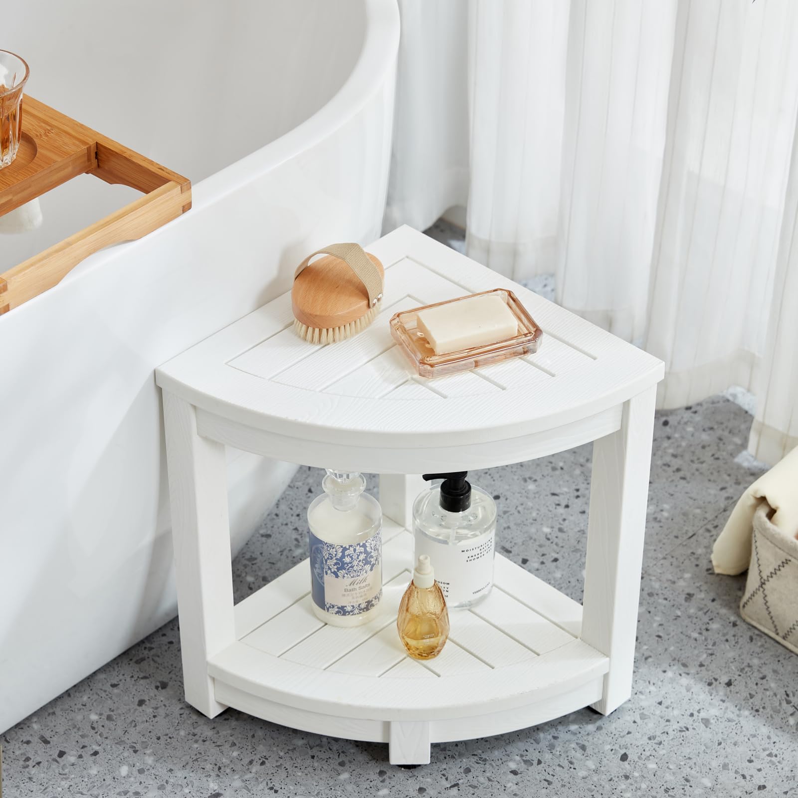 KaimuBench versatile stool can become plant stand or side table.