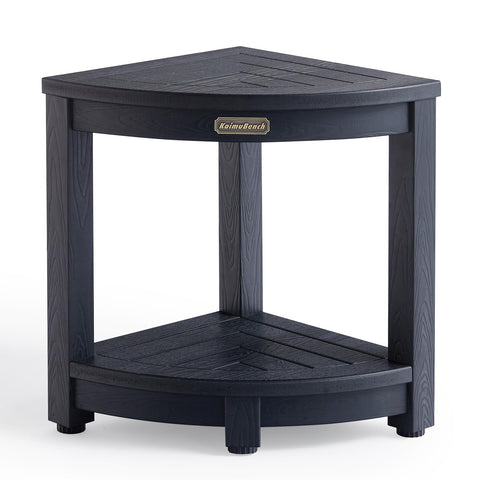 KaimuBench corner shower bench offers compact fit and stable seating.