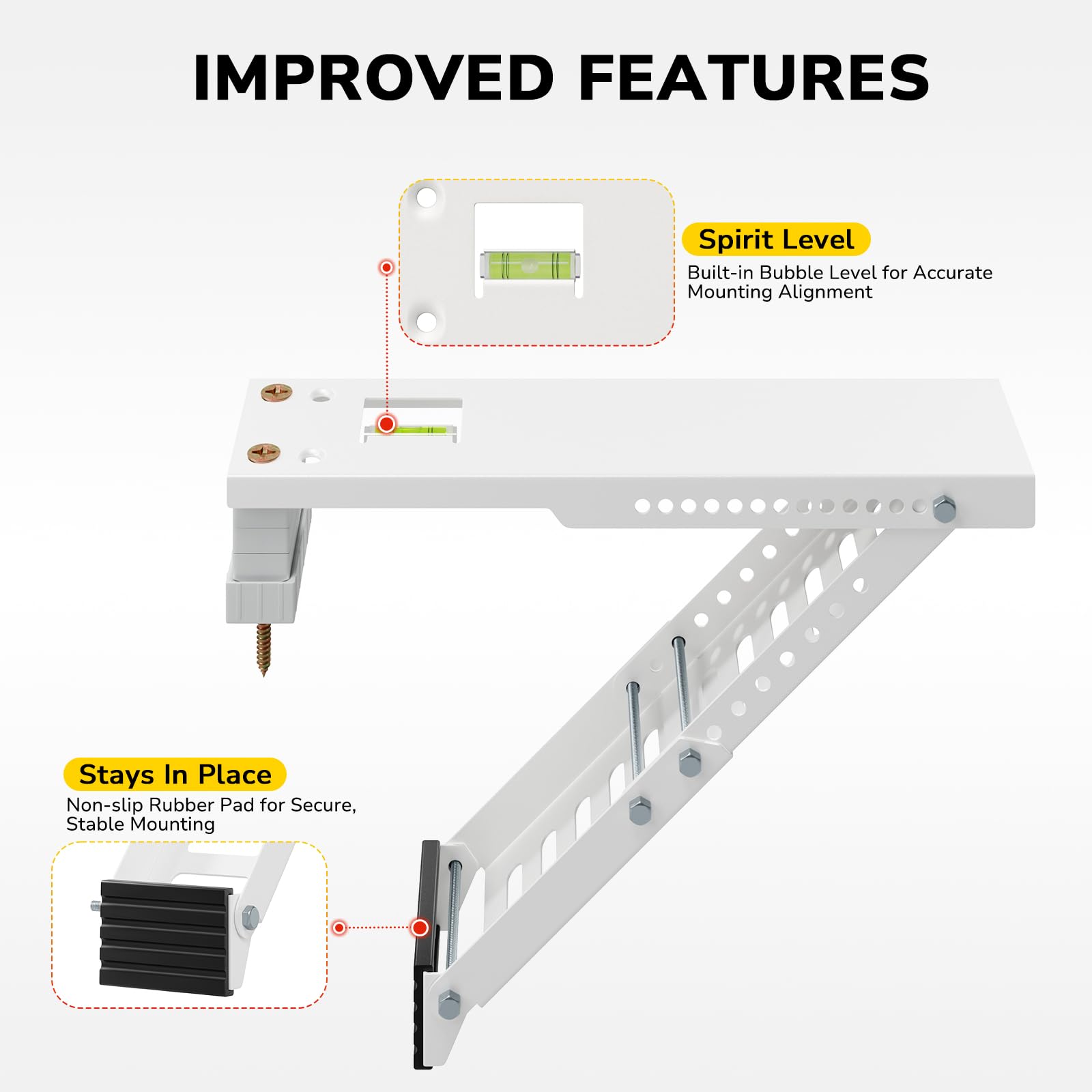 KAINGA adjustable-leg bracket demonstrates variable height for exterior walls