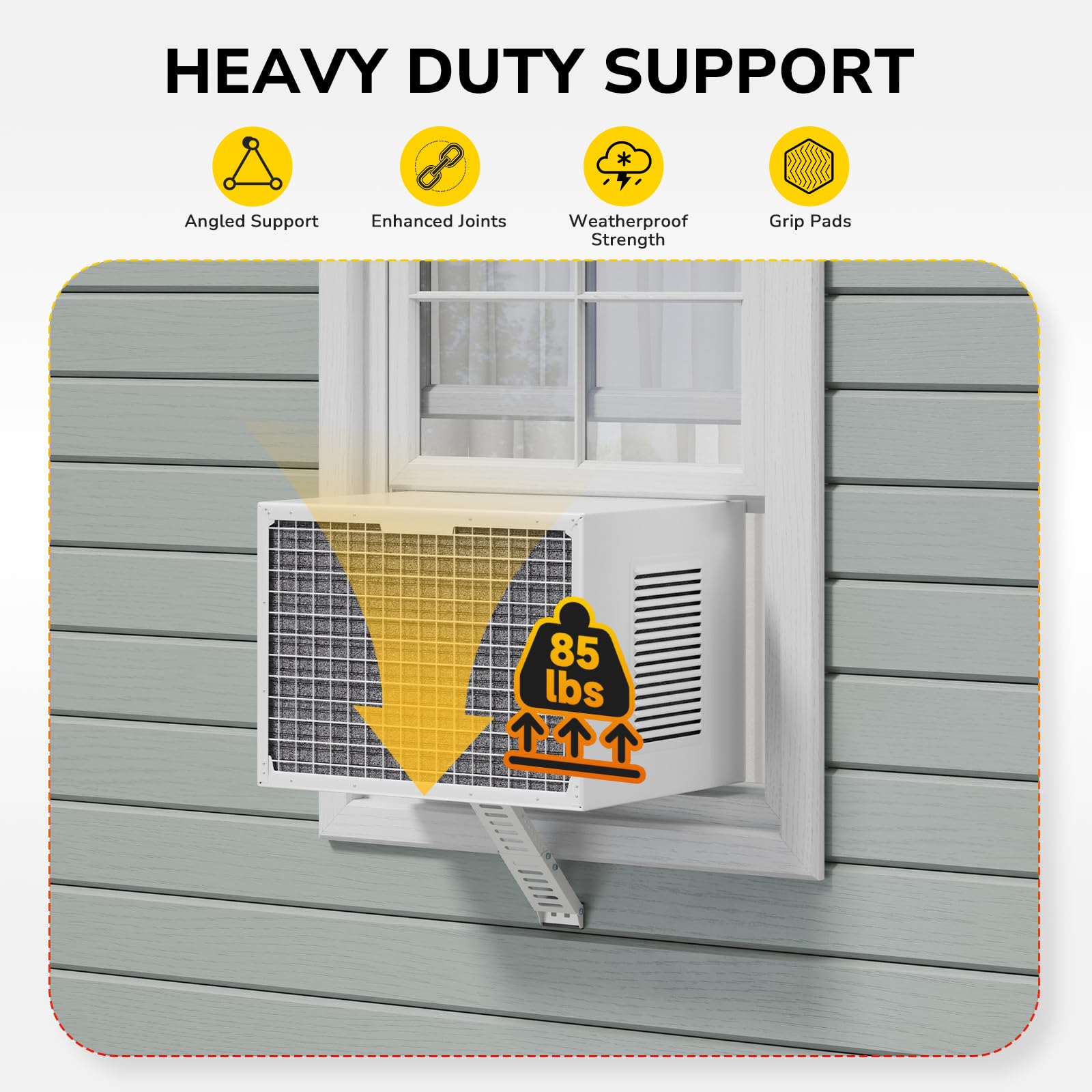 KAINGA AC bracket mounted on a window shows secure installation