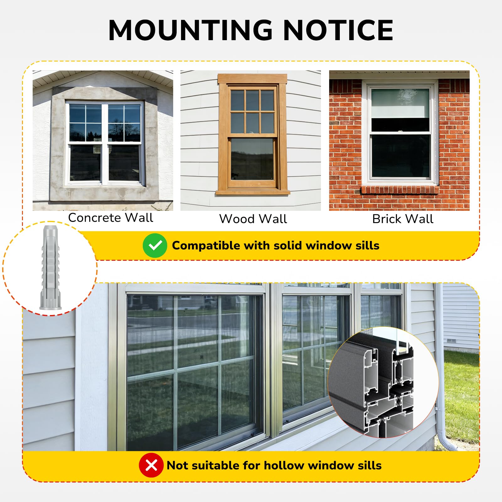 KAINGA bracket with hardware included for quick, drilling-free installation