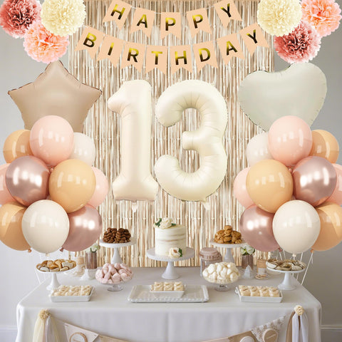 KAINSY champagne gold star foil balloon highlights decor details.