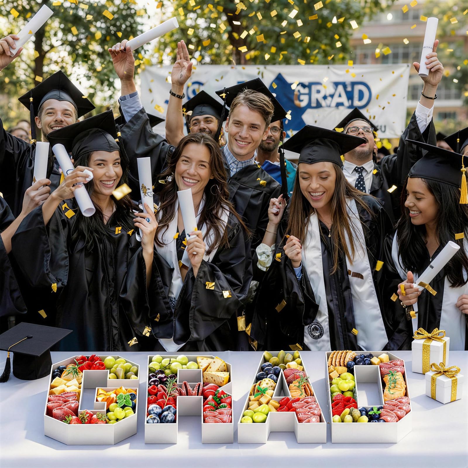 KAINSY grad photo-backdrop setup creates memorable graduation snapshots
