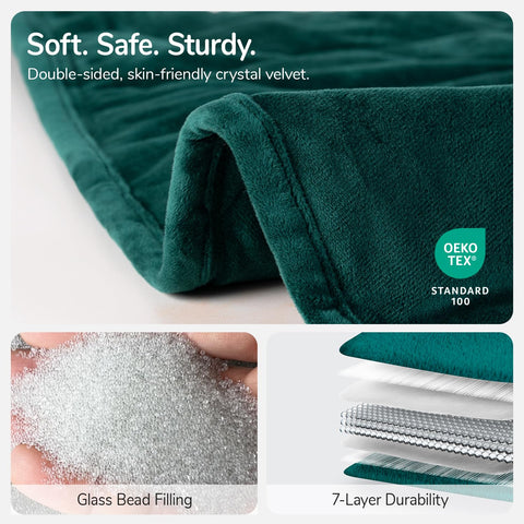 Kaisa weighted blanket skin-friendly velvet surface enhances all-night softness.