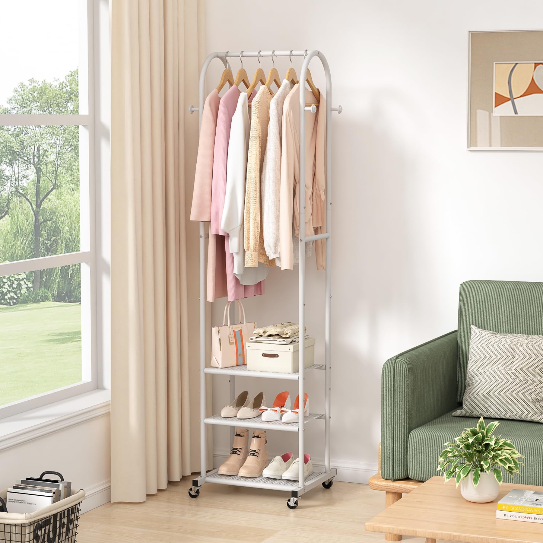 Kaitiemoo 71-8-inch height setup—vertical space ideal for long coats and dresses.