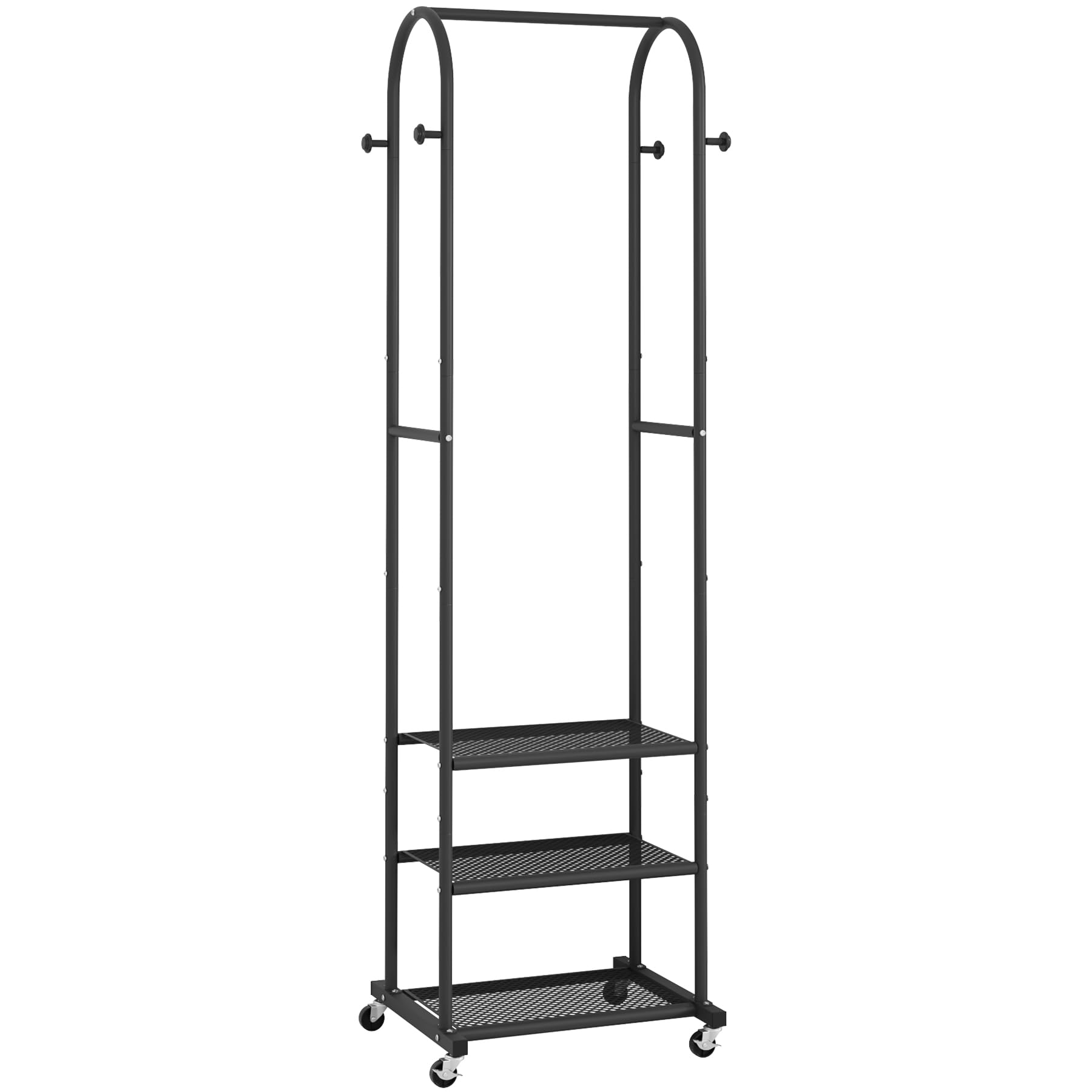 Kaitiemoo rack with wheels, base storage area for shoes and folded items