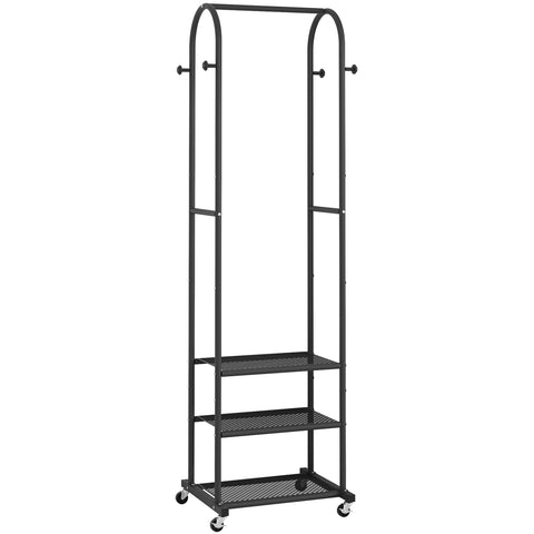Kaitiemoo rack with wheels, base storage area for shoes and folded items