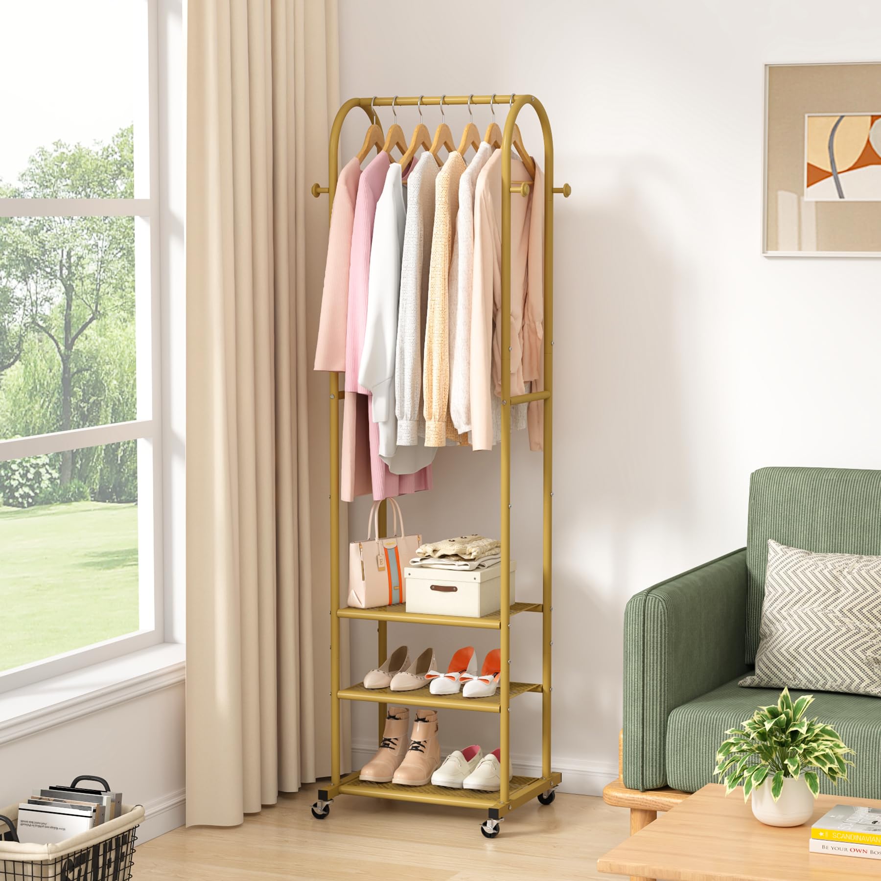 Kaitiemoo rust-resistant coating protecting the clothing rack surface.