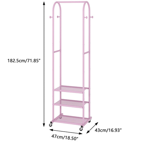 Kaitiemoo heavy-duty rack with wheels, rust-resistant coating, durable wardrobe display.