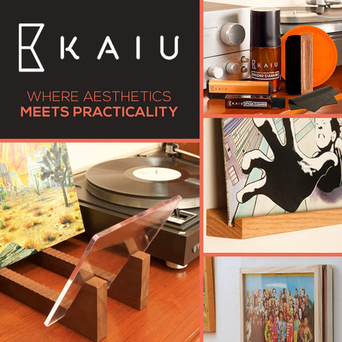KAIU vinyl record frame assembled and ready for immediate display.