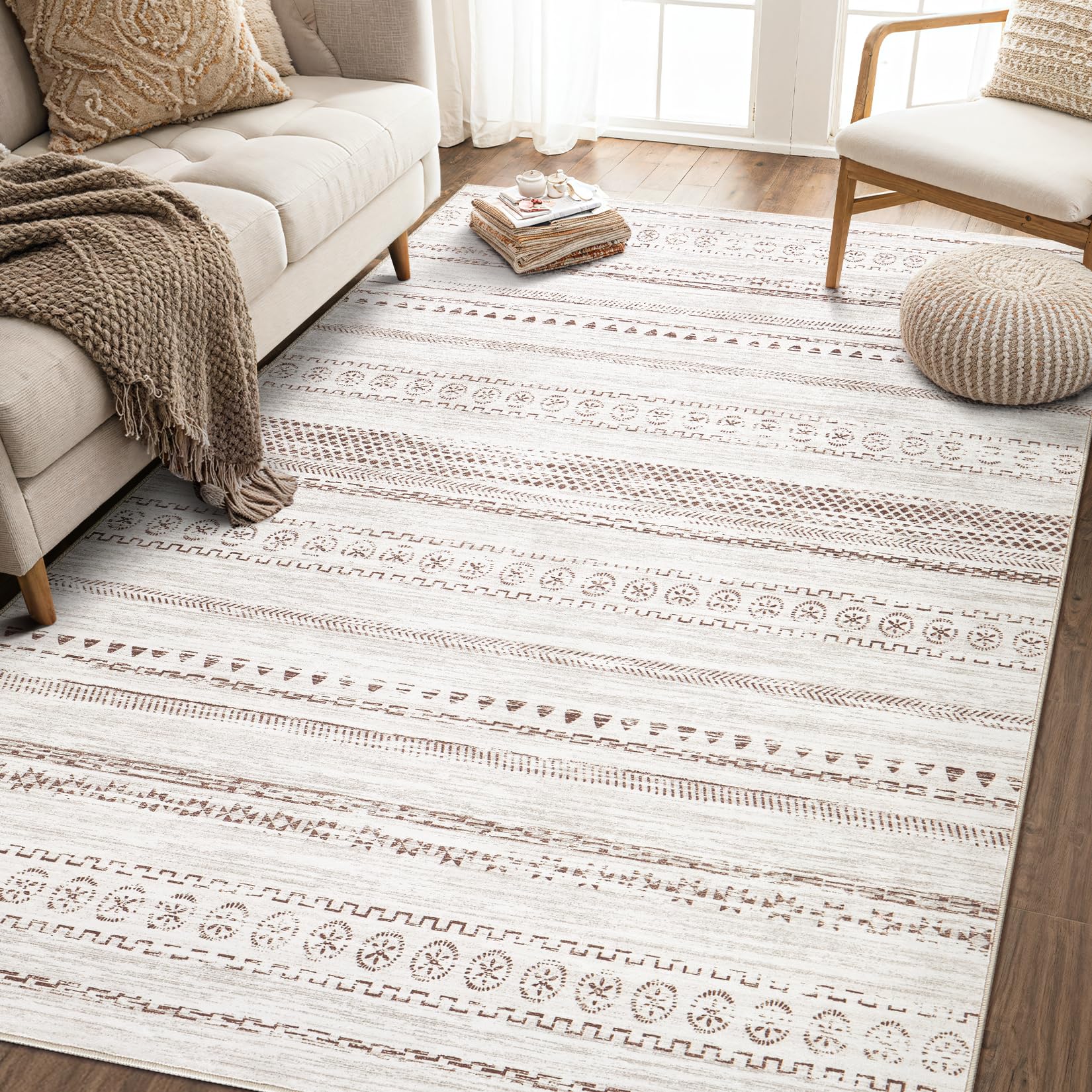 Kakania large rug provides soft underfoot comfort in family areas.