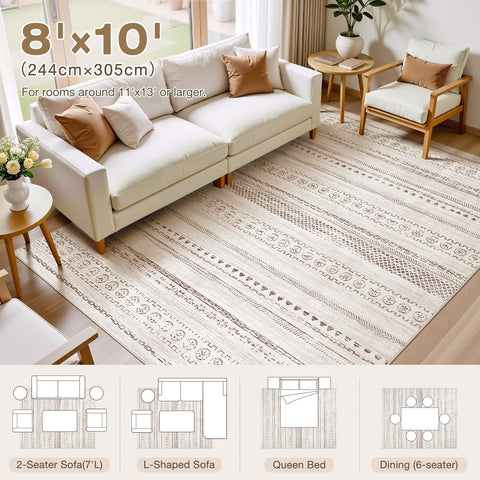 Kakania boho geometric rug in soft pile for bedrooms and lounges.