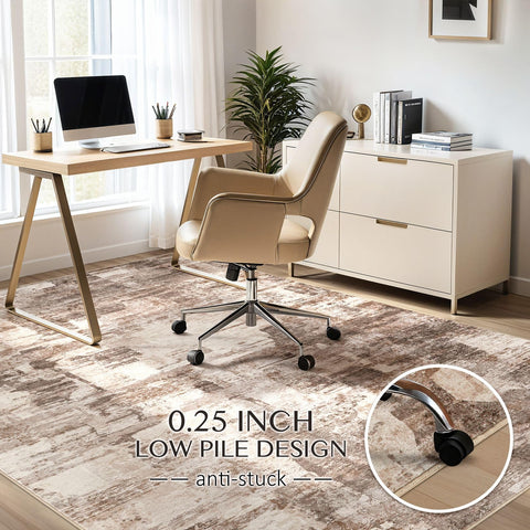 Kakania kids-pets-friendly rug hides light stains and stays soft.