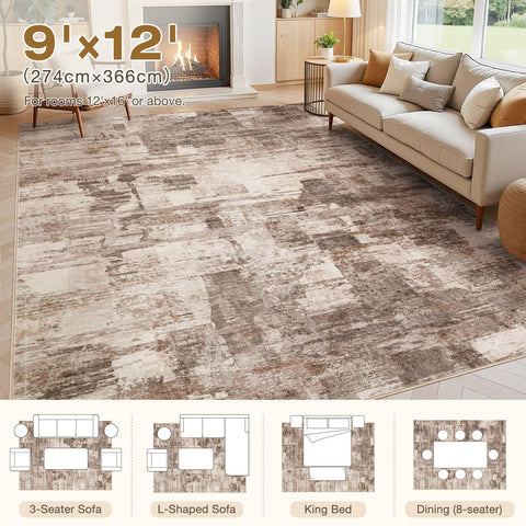 Kakania soft-thin polyester rug offers lightweight comfort underfoot.