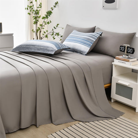 KAKIJUMN blue, white and grey stripes present a modern calming palette for any room.