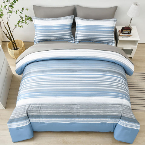 KAKIJUMN full-set layout demonstrates seven-piece bedding for quick room refresh.