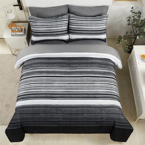 KAKIJUMN stripe fitted sheet provides snug fit and easy care.