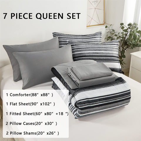 KAKIJUMN stripe flat sheet adds smooth layering to the bed.