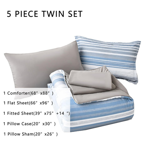 KAKIJUMN stripe flat sheet twin 66x96 adds smooth layering
