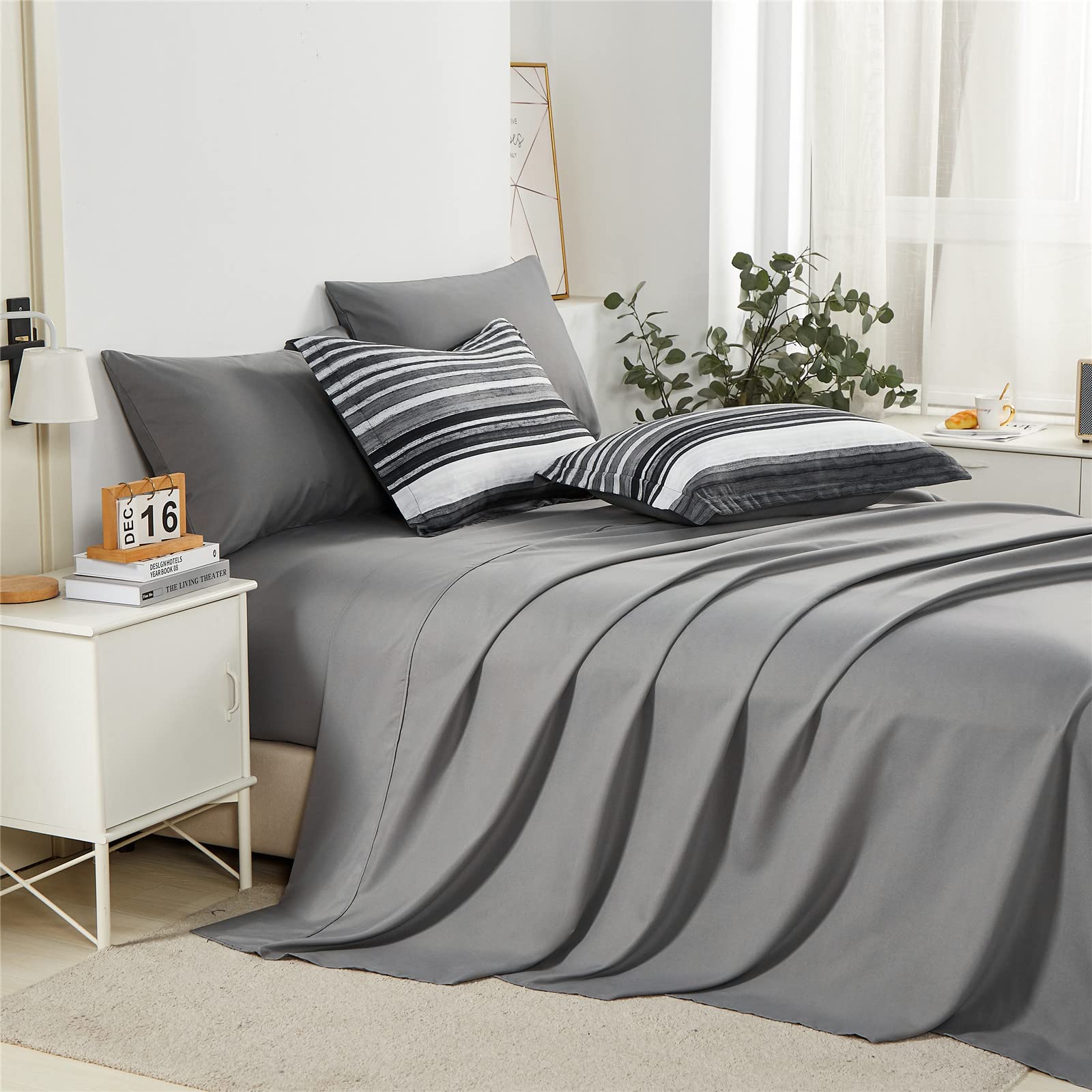 KAKIJUMN stripe pillowcase 20x30, soft and durable for everyday use.