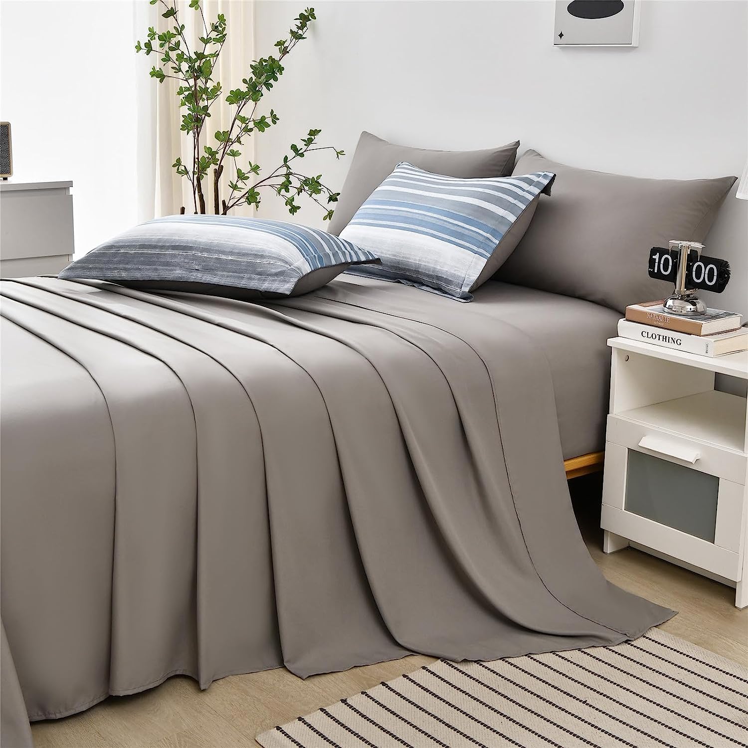 KAKIJUMN stripe pillowcase twin 20x30 protects pillow and comfort