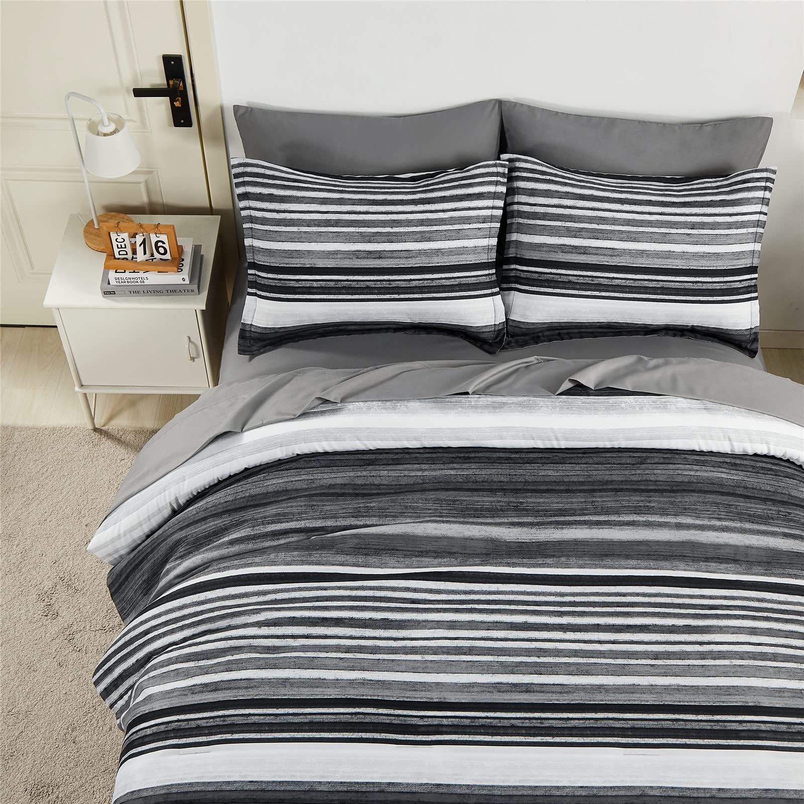 KAKIJUMN stripe pillowshams 20x26 for coordinated style.