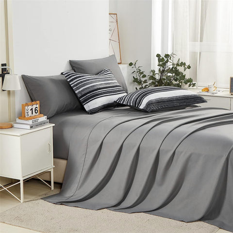 KAKIJUMN twin pillow cases with stripe design for coordinated bedding
