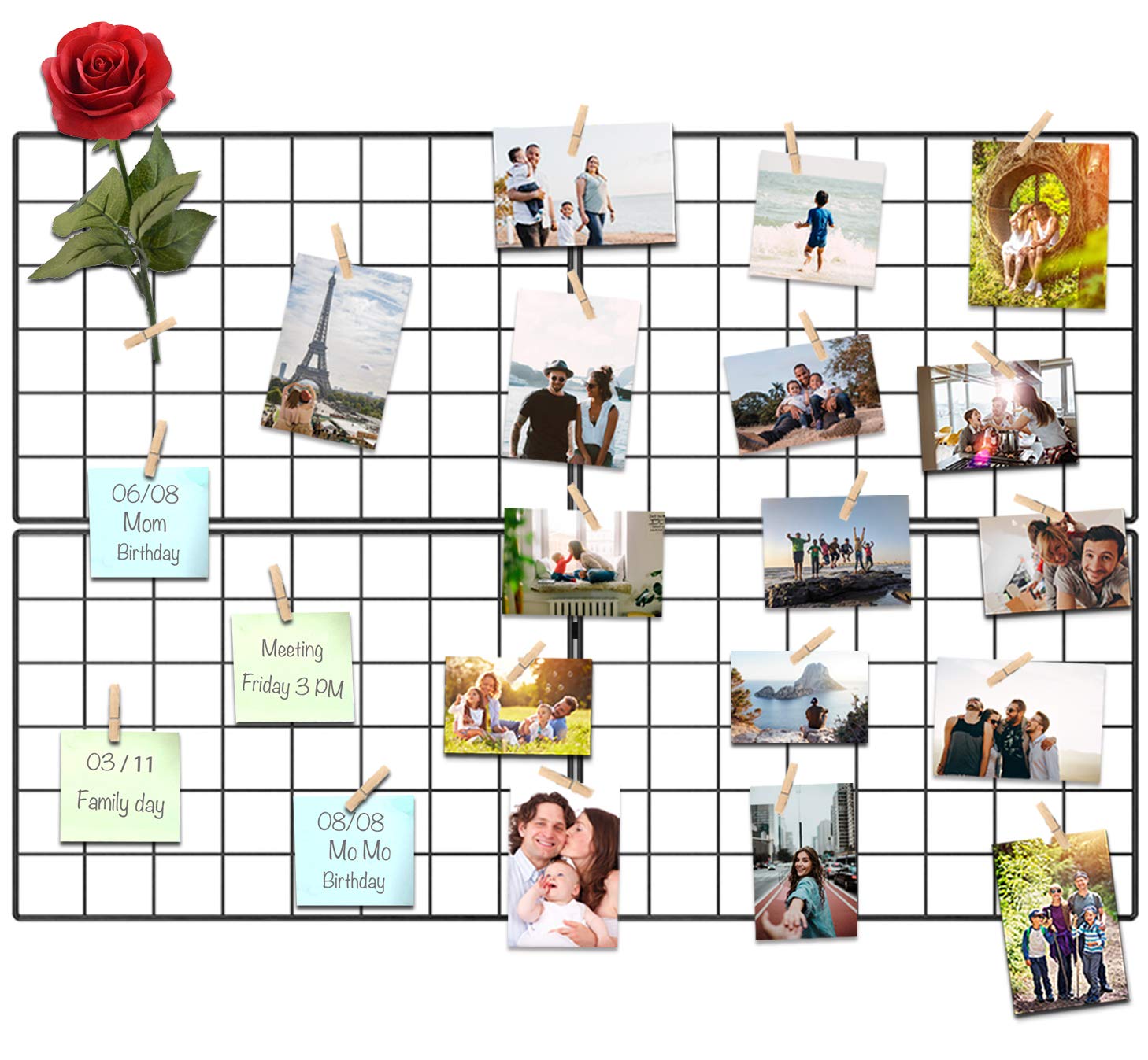Kakivan grid panel setup for versatile photo display in living spaces.
