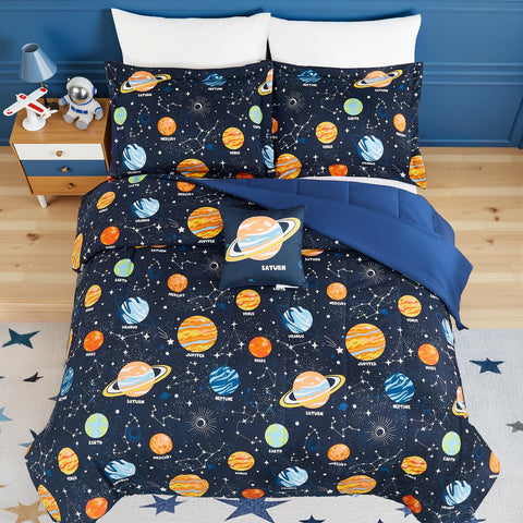 Kaleido Space boys' bedroom setup with a space theme.