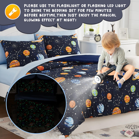 Kaleido Space Full Kids Comforter Set soft OEKO-TEX fabric, breathable comfort.