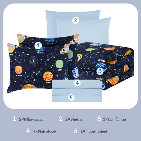 Kaleido Space Full Kids Comforter Fitted Sheet 54x75 secure fit.