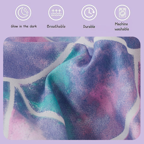 Kaleido Space Mermaid Bedroom Setup showcases a cozy night-ready bed.