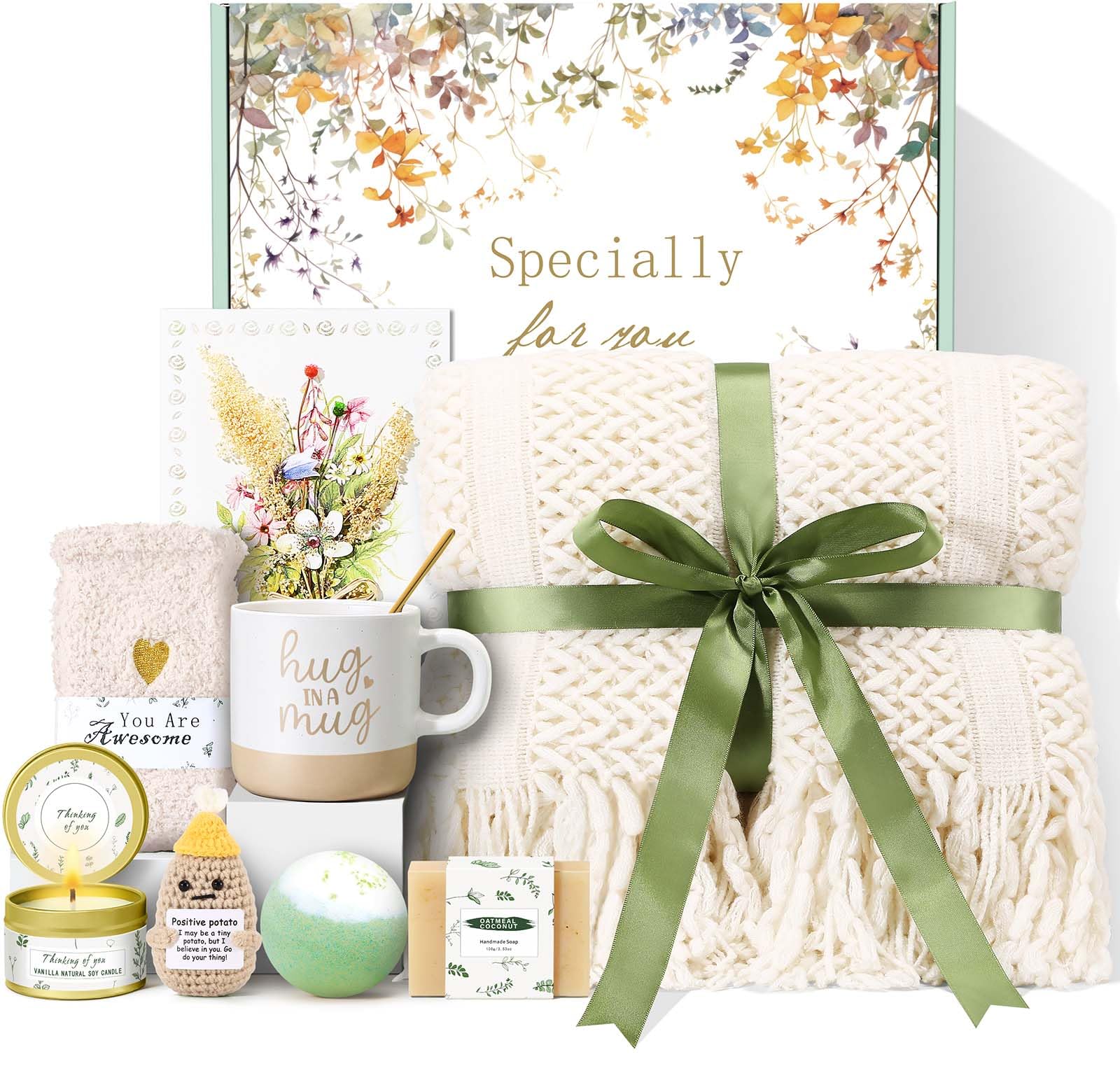 Kalokey Mothers Day Gift Basket blanket — ultra soft knitted blanket for cozy warmth.
