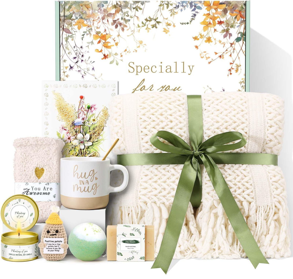 Kalokey Mothers Day Gift Basket blanket — ultra soft knitted blanket for cozy warmth.