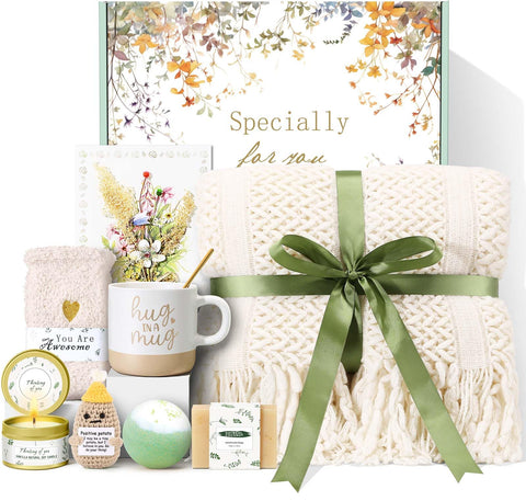 Kalokey Mothers Day Gift Basket blanket — ultra soft knitted blanket for cozy warmth.