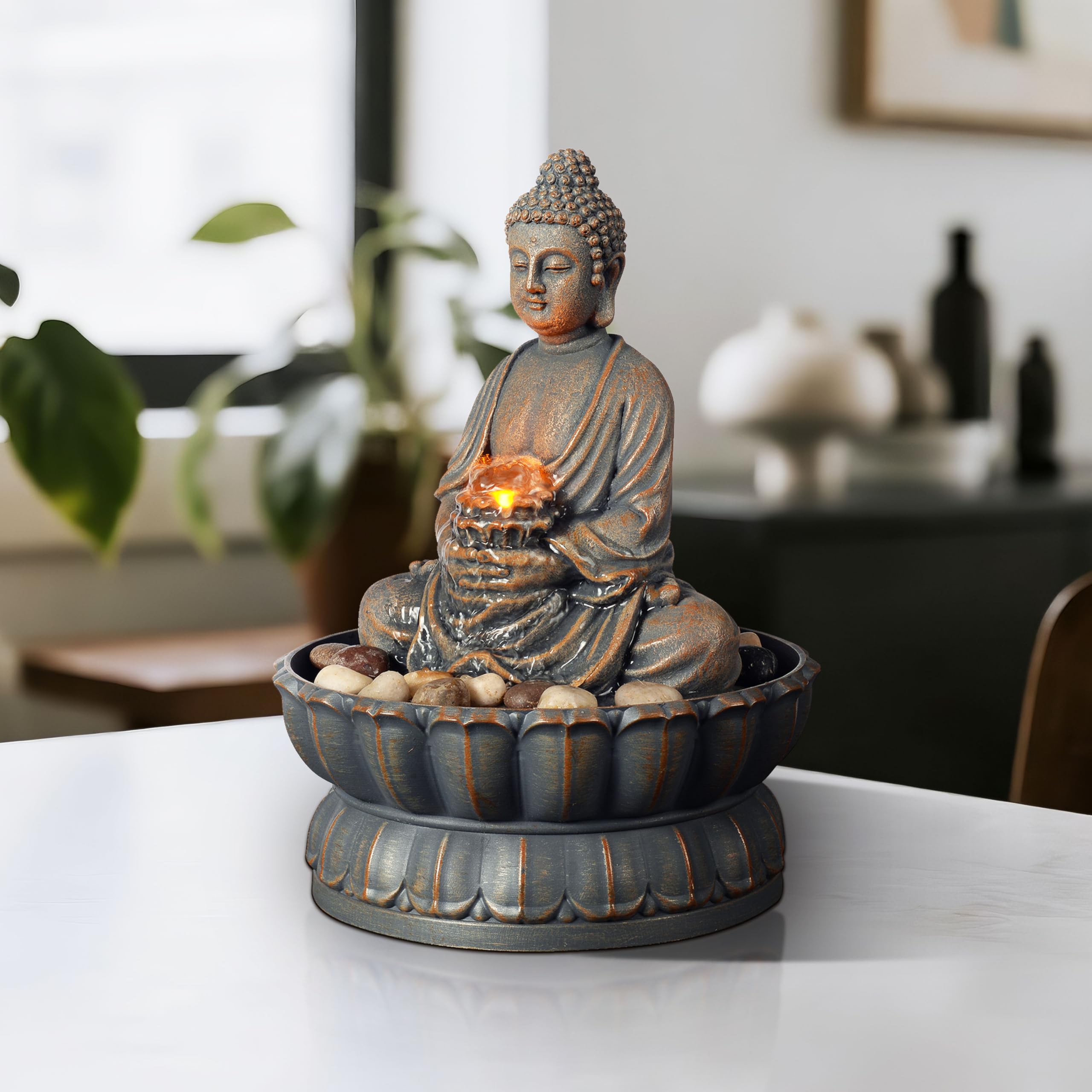 Kalona compact desk decor ideal for home office meditation spaces.
