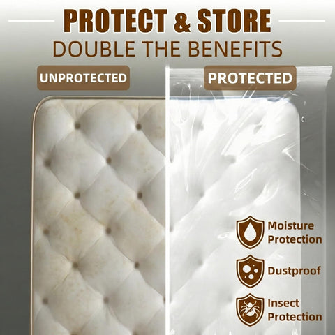 KaloTidy mattress compression bag with straps stabilizes rolled foam for safe storage.