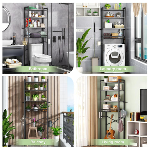 Kalrin bathroom organizer top shelves showing adjustable spacing for tall items