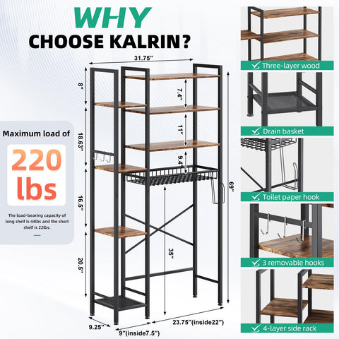 Kalrin bottom drainage rack ready to dry and ventilate accessories.