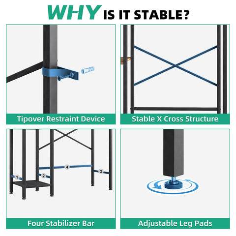 Kalrin non-slip feet stabilize the unit on the bathroom floor.