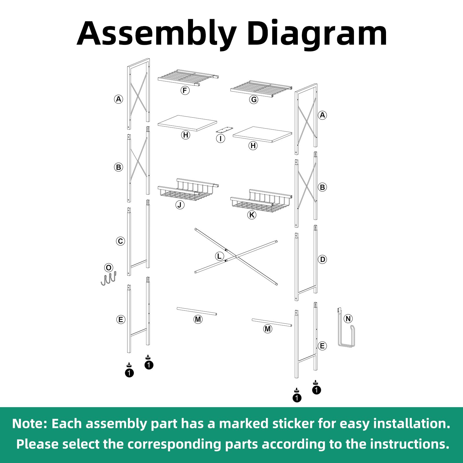 Kalrin easy-assembly-guide ensures quick setup with clear parts and instructions.