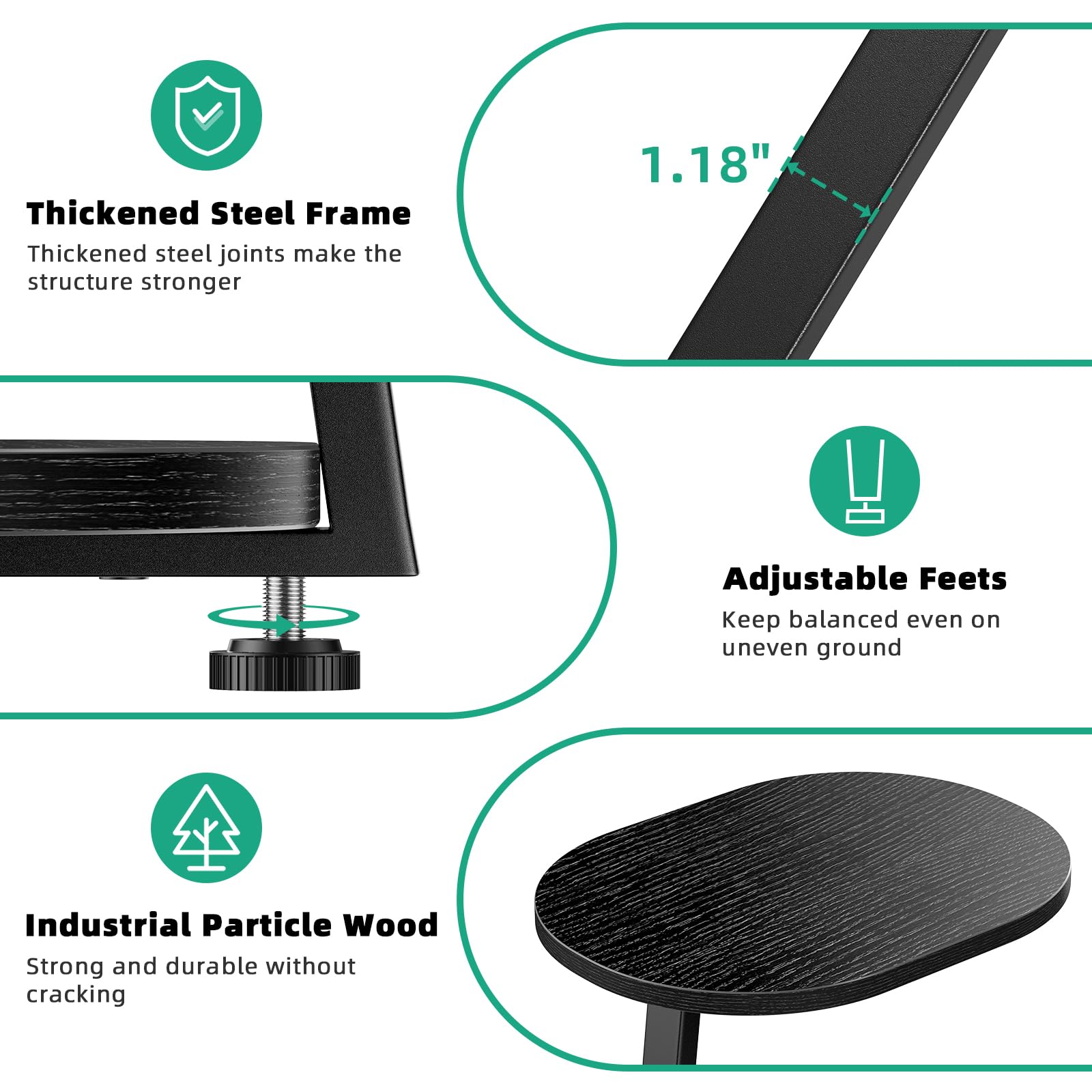 Kalrin easy-assembly side table shown with simple setup process.
