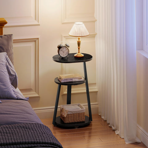 Kalrin small end table beside sofa showing compact, space-saving design.