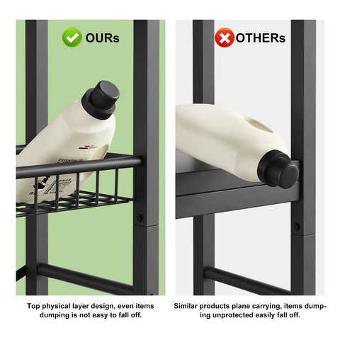 Kalrin metal X-frame provides anti-tip stability in busy bathrooms