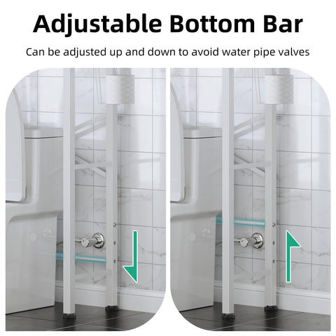 Kalrin adjustable bottom crossbar adapts to different toilet setups