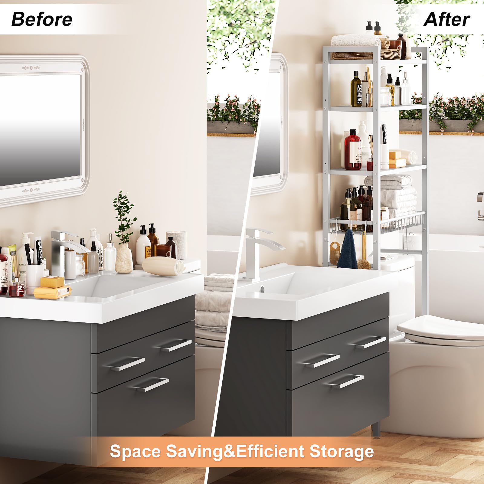 Kalrin storage basket highlights hidden storage and clutter reduction.