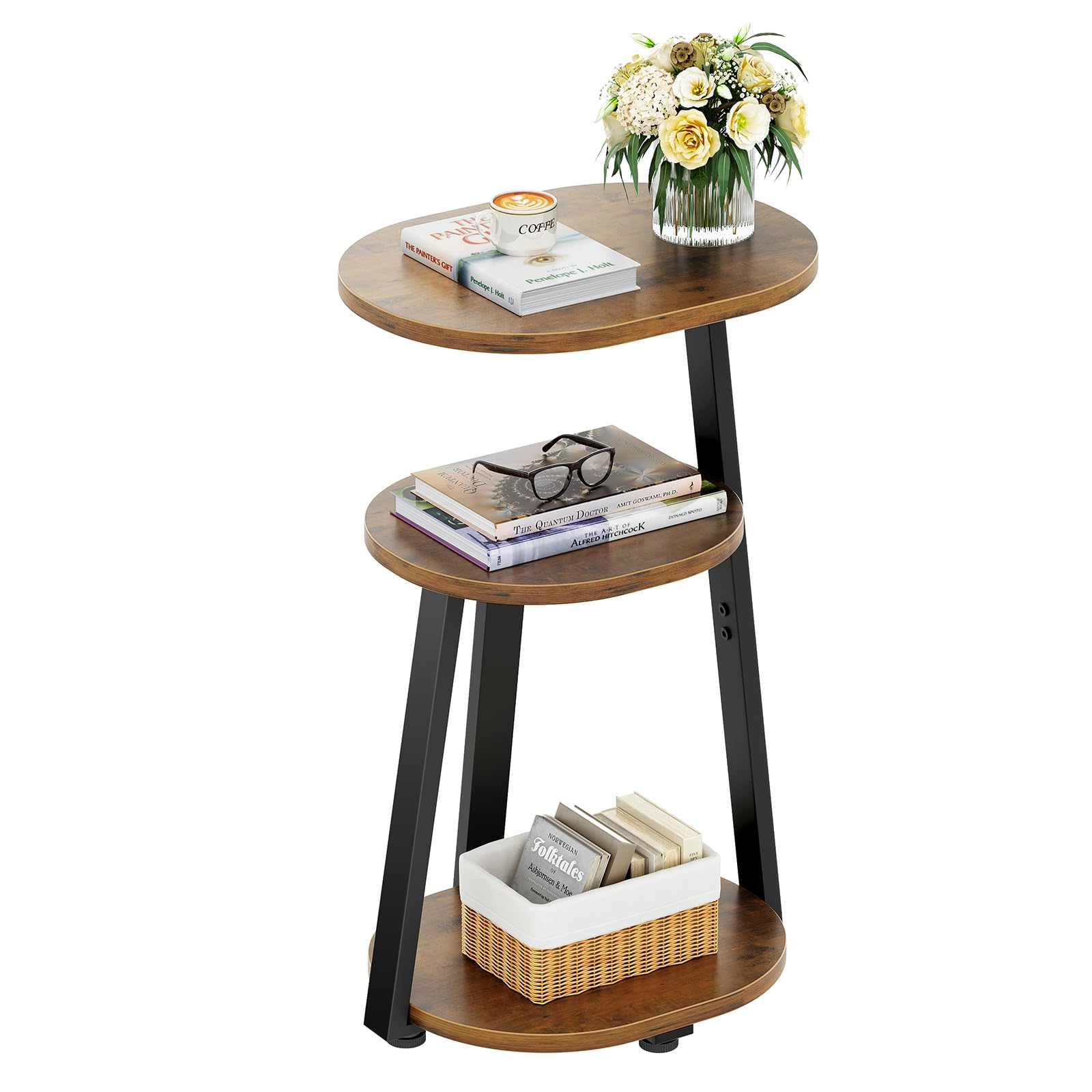 Kalrin wood-textured top adds warm, natural appeal.