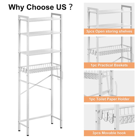 Kalrin sturdy metal frame provides reliable support in humid bathrooms.
