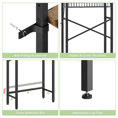 Kalrin three hooks and toilet-paper holder organize essentials.