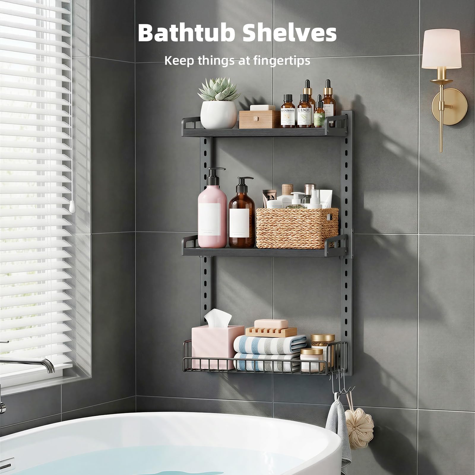 Kalrin toilet-paper storage shelf holds rolls neatly and accessibly.